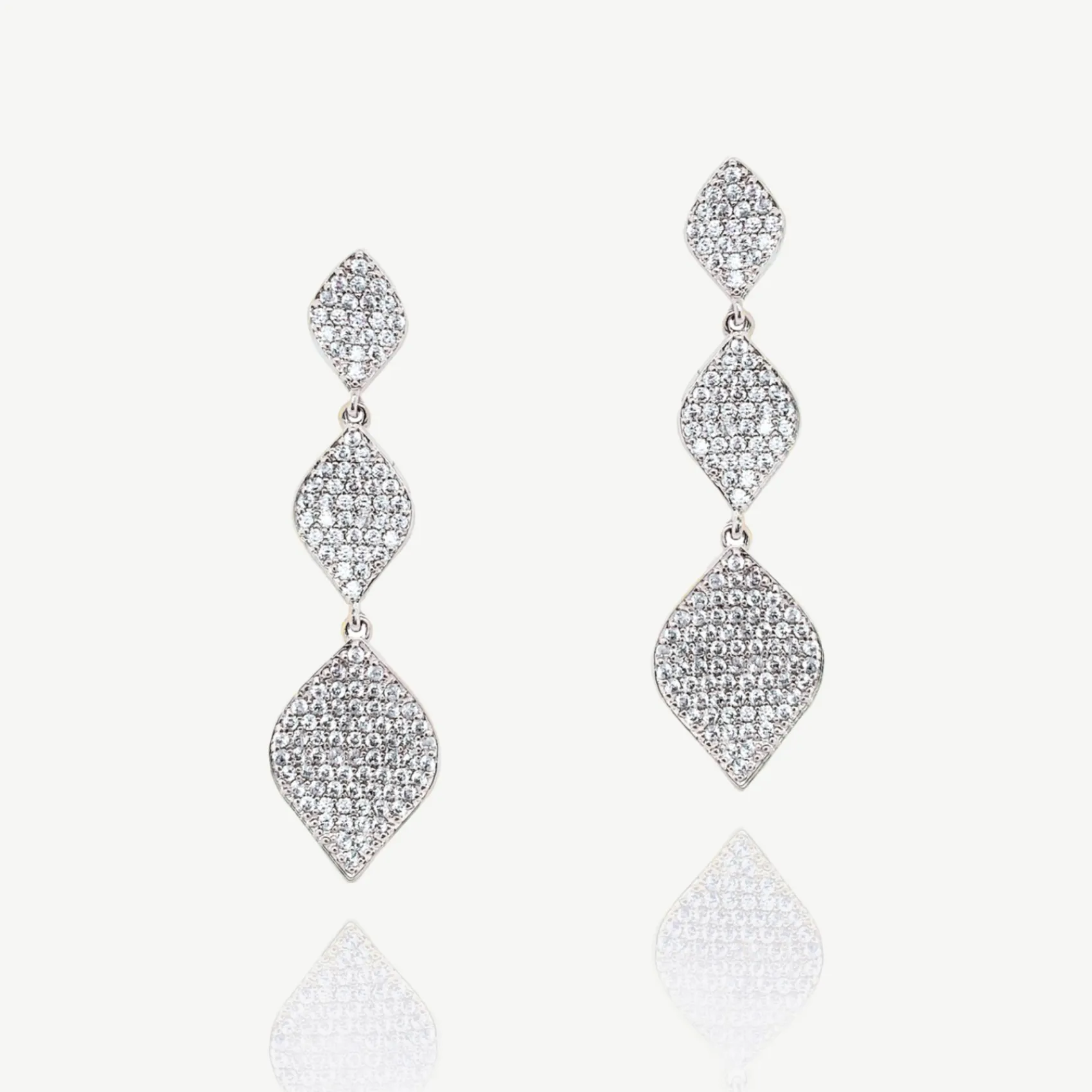 Ivory & Co Silver Prom Jewellery | Prom Earrings*Ivory and Co Rochelle Silver Crystal Pave Triple Drop Earrings