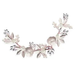 Ivory & Co Pearl Hair Accessories | Rose Gold Hair Accessories*Ivory and Co Rose Gold Bloom Crystal and Pearl Floral Crescent Clip
