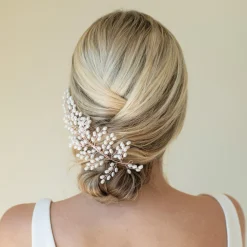 Ivory & Co Pearl Hair Accessories | Rose Gold Hair Accessories*Ivory and Co Rose Gold Seaspray Pearl Cluster Bridal Hair Comb