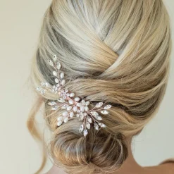 Ivory & Co Bridesmaid Gifts | Bride Gifts*Ivory and Co Rose Gold Shimmer Dainty Crystal and Pearl Hair Comb