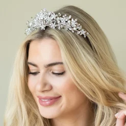 Ivory & Co Crystal Hair Accessories | Silver Hair Accessories*Ivory and Co Samira Crystal and Pearl Floral Bridal Tiara Ivory/ Silver