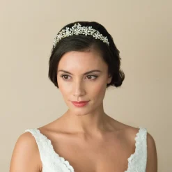 Ivory & Co Pearl Hair Accessories | Gold Hair Accessories*Ivory and Co Seville Golden Flowers and Leaves Bridal Tiara