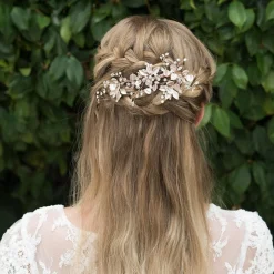 Ivory & Co Rose Gold Hair Accessories | Wedding Hair Pins & Hair Clips*Ivory and Co Siren Rose Gold Enamelled Floral Bridal Hair Clip