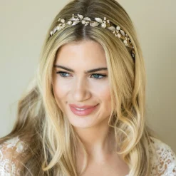 Ivory & Co Pearl Hair Accessories | Gold Hair Accessories*Ivory and Co Skylark Gold Leaves and Pearl Hair Vine