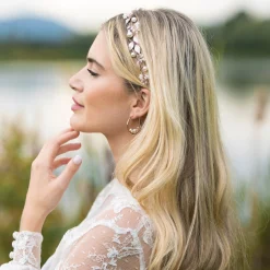 Ivory & Co Pearl Hair Accessories | Rose Gold Hair Accessories*Ivory and Co Skylark Rose Gold Leaves and Pearl Hair Vine