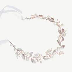 Ivory & Co Pearl Hair Accessories | Rose Gold Hair Accessories*Ivory and Co Skylark Rose Gold Leaves and Pearl Hair Vine