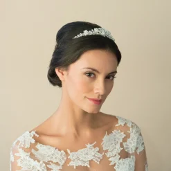 Ivory & Co Pearl Hair Accessories | Silver Hair Accessories*Ivory and Co Sophie Floral Pearl and Crystal Wedding Tiara