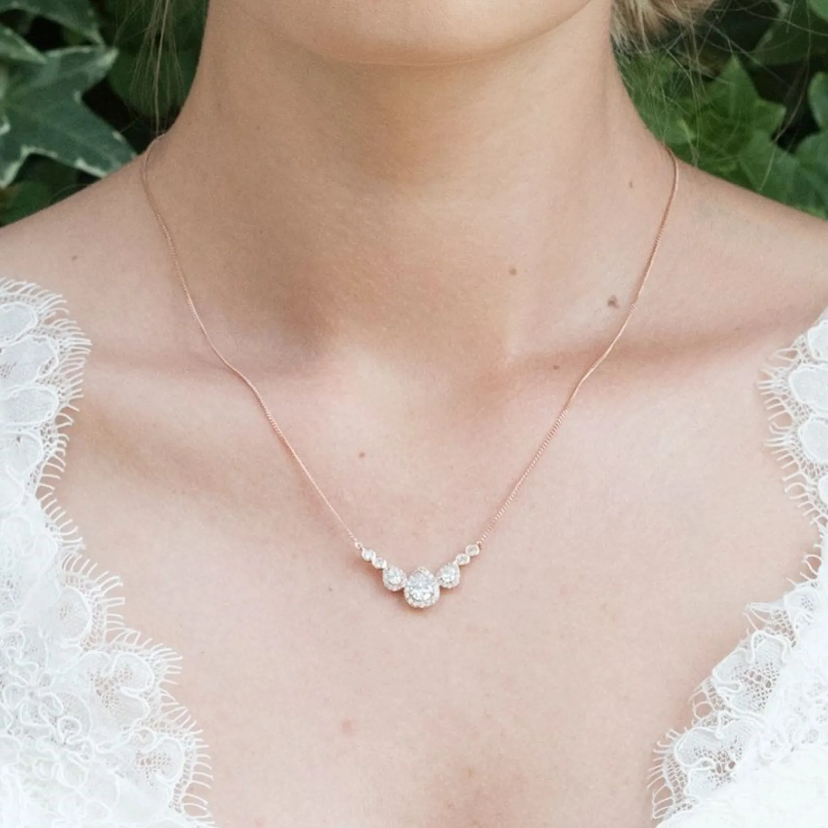 Ivory & Co Bridesmaid Gifts | Bride Gifts*Ivory and Co Sorbonne Crystal Wedding Necklace (Rose Gold)
