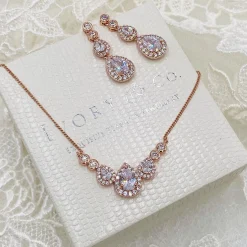 Ivory & Co Bridesmaid Gifts | Bride Gifts*Ivory and Co Sorbonne Rose Gold Bridal Jewellery Set