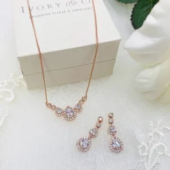 Ivory & Co Bridesmaid Gifts | Bride Gifts*Ivory and Co Sorbonne Rose Gold Bridal Jewellery Set