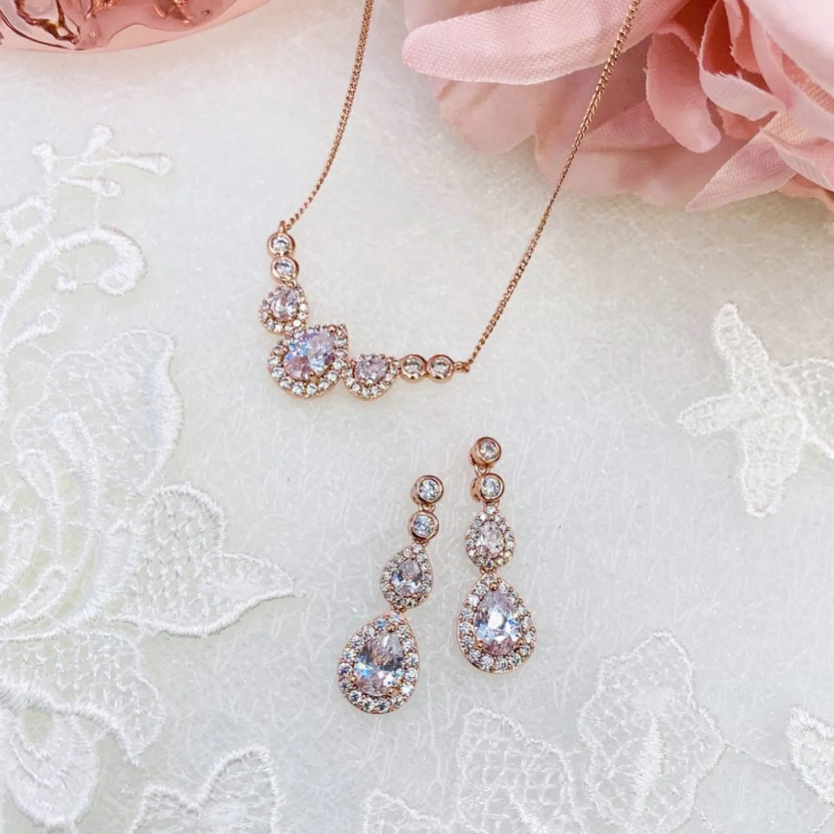 Ivory & Co Bridesmaid Gifts | Bride Gifts*Ivory and Co Sorbonne Rose Gold Bridal Jewellery Set