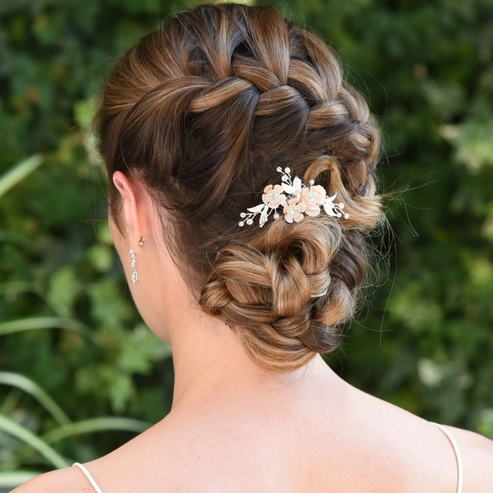 Ivory & Co Bridesmaid Gifts | Crystal Hair Accessories*Ivory and Co Spirit Pale Pink Blossoms and Crystal Hair Clip