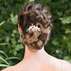 Ivory & Co Bridesmaid Gifts | Crystal Hair Accessories*Ivory and Co Spirit Pale Pink Blossoms and Crystal Hair Clip