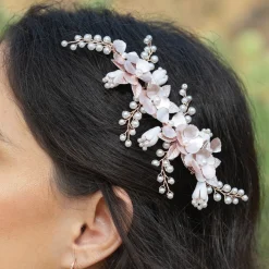 Ivory & Co Pearl Hair Accessories | Rose Gold Hair Accessories*Ivory and Co Spring Dream Rose Gold Floral Pearl Hair Clip