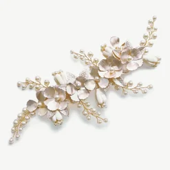 Ivory & Co Pearl Hair Accessories | Gold Hair Accessories*Ivory and Co Spring Dream Gold Floral Pearl Hair Clip