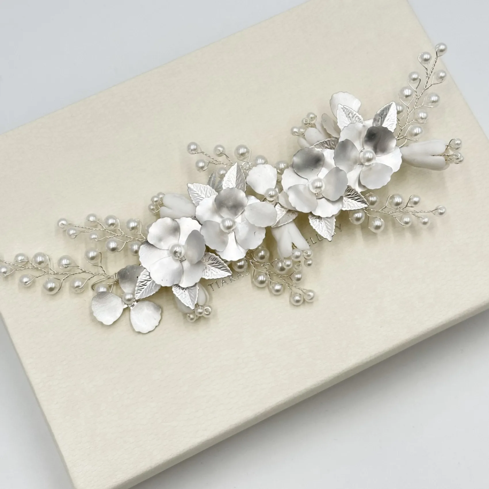 Ivory & Co Pearl Hair Accessories | Silver Hair Accessories*Ivory and Co Spring Dream Silver Floral Pearl Hair Clip