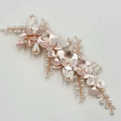 Ivory & Co Pearl Hair Accessories | Rose Gold Hair Accessories*Ivory and Co Spring Dream Rose Gold Floral Pearl Hair Clip