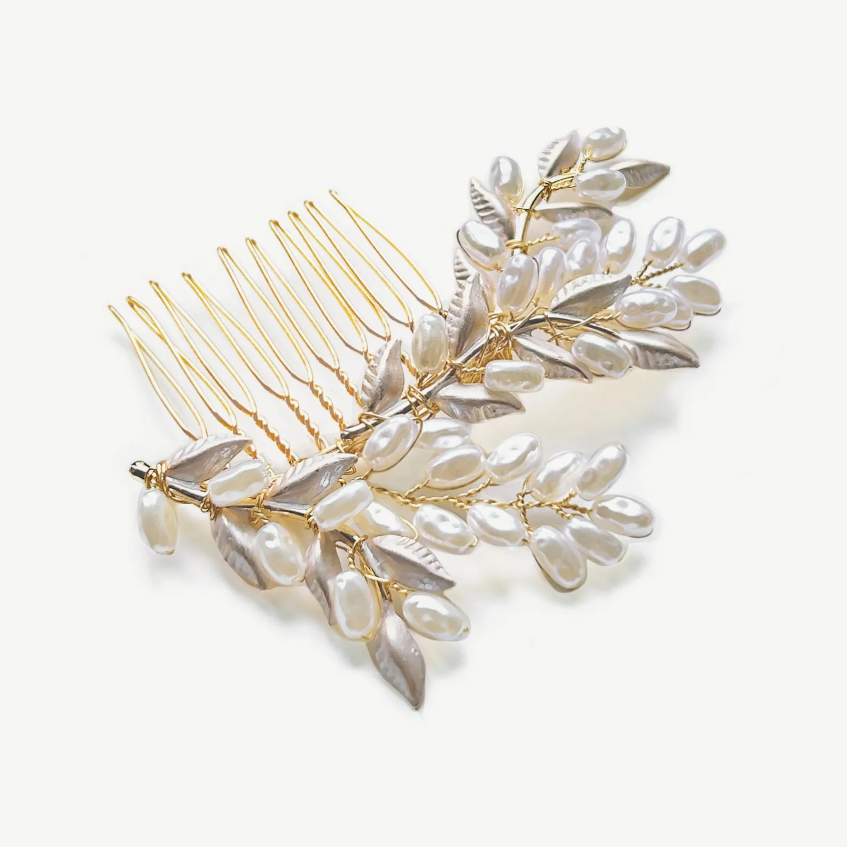 Ivory & Co Pearl Hair Accessories | Gold Hair Accessories*Ivory and Co Summer Glow Gold Leafy Hair Comb