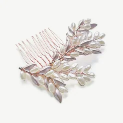 Ivory & Co Pearl Hair Accessories | Rose Gold Hair Accessories*Ivory and Co Summer Glow Rose Gold Leafy Hair Comb