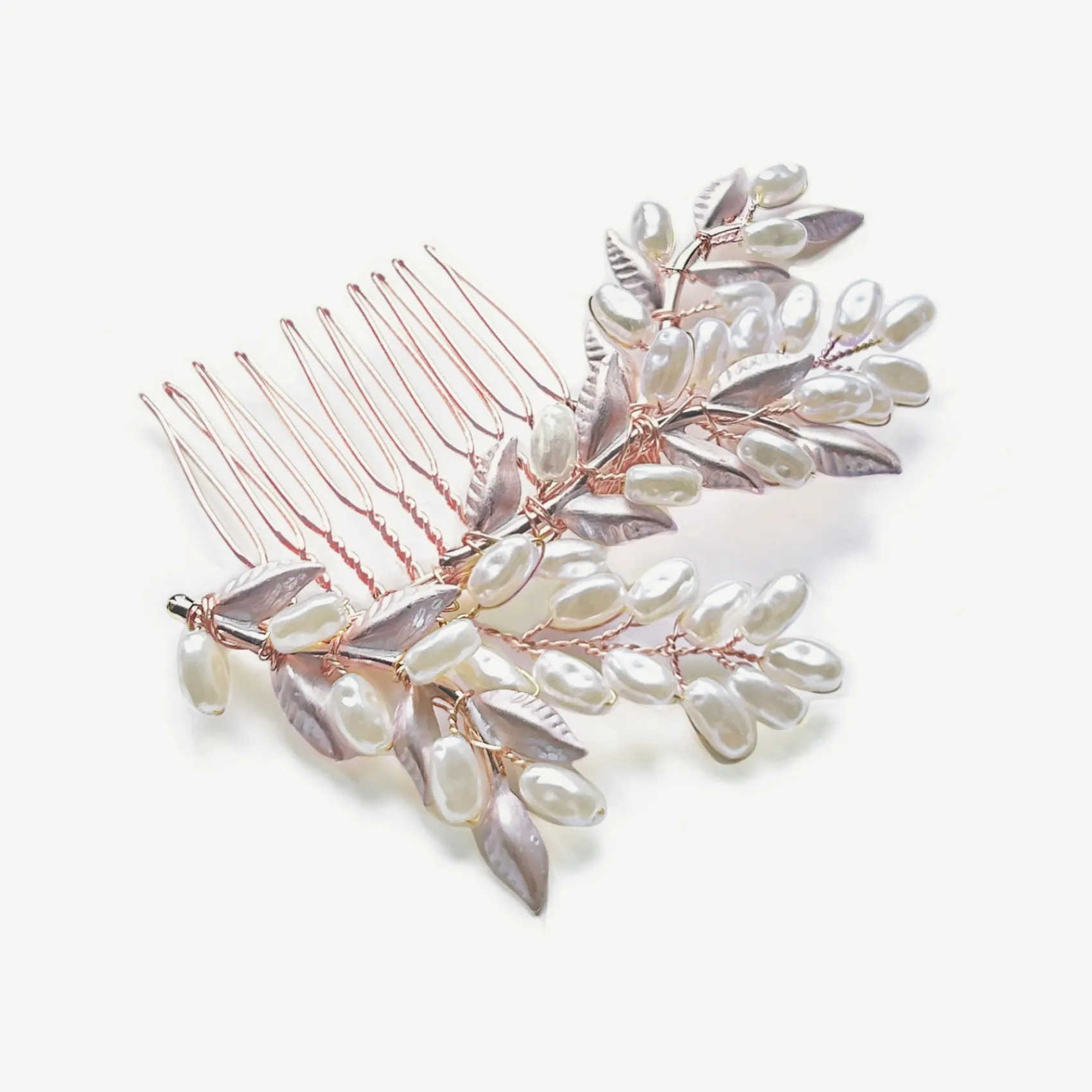 Ivory & Co Pearl Hair Accessories | Rose Gold Hair Accessories*Ivory and Co Summer Glow Rose Gold Leafy Hair Comb