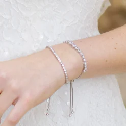 Ivory & Co Silver Prom Jewellery | Prom Bracelets*Ivory and Co Tivoli Silver Dainty Crystal Toggle Bracelet