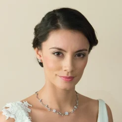 Ivory & Co Crystal Jewellery | Silver Wedding Jewellery*Ivory and Co Waterlily Crystal Wedding Necklace