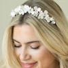 Ivory & Co Silver Hair Accessories | Wedding Headpieces*Ivory and Co Wildflower Ceramic and Pearl Floral Wedding Headpiece Ivory/ Silver