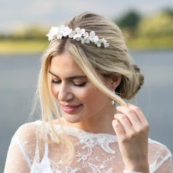 Ivory & Co Silver Hair Accessories | Wedding Headpieces*Ivory and Co Wildflower Ceramic and Pearl Floral Wedding Headpiece Ivory/ Silver