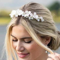 Ivory & Co Silver Hair Accessories | Wedding Headpieces*Ivory and Co Wildflower Ceramic and Pearl Floral Wedding Headpiece Ivory/ Silver