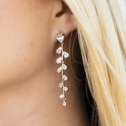 Ivory & Co Gold Prom Jewellery | Prom Earrings*Ivory and Co Willow Gold Long Trailing Crystal Vine Earrings
