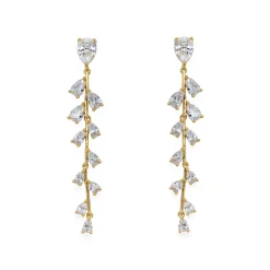 Ivory & Co Gold Prom Jewellery | Prom Earrings*Ivory and Co Willow Gold Long Trailing Crystal Vine Earrings