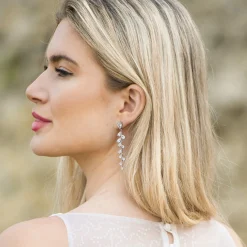 Ivory & Co Silver Prom Jewellery | Prom Earrings*Ivory and Co Willow Silver Long Trailing Crystal Vine Earrings