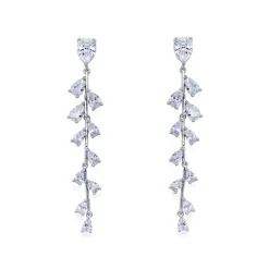 Ivory & Co Silver Prom Jewellery | Prom Earrings*Ivory and Co Willow Silver Long Trailing Crystal Vine Earrings
