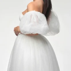 Poirier Wedding Dress Sleeves*Glitter Tulle Puff Sleeves Ivory