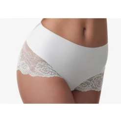Poirier Bride Gifts | Honeymoon Gifts*Mid Waist Lace Bridal Shorts Ivory