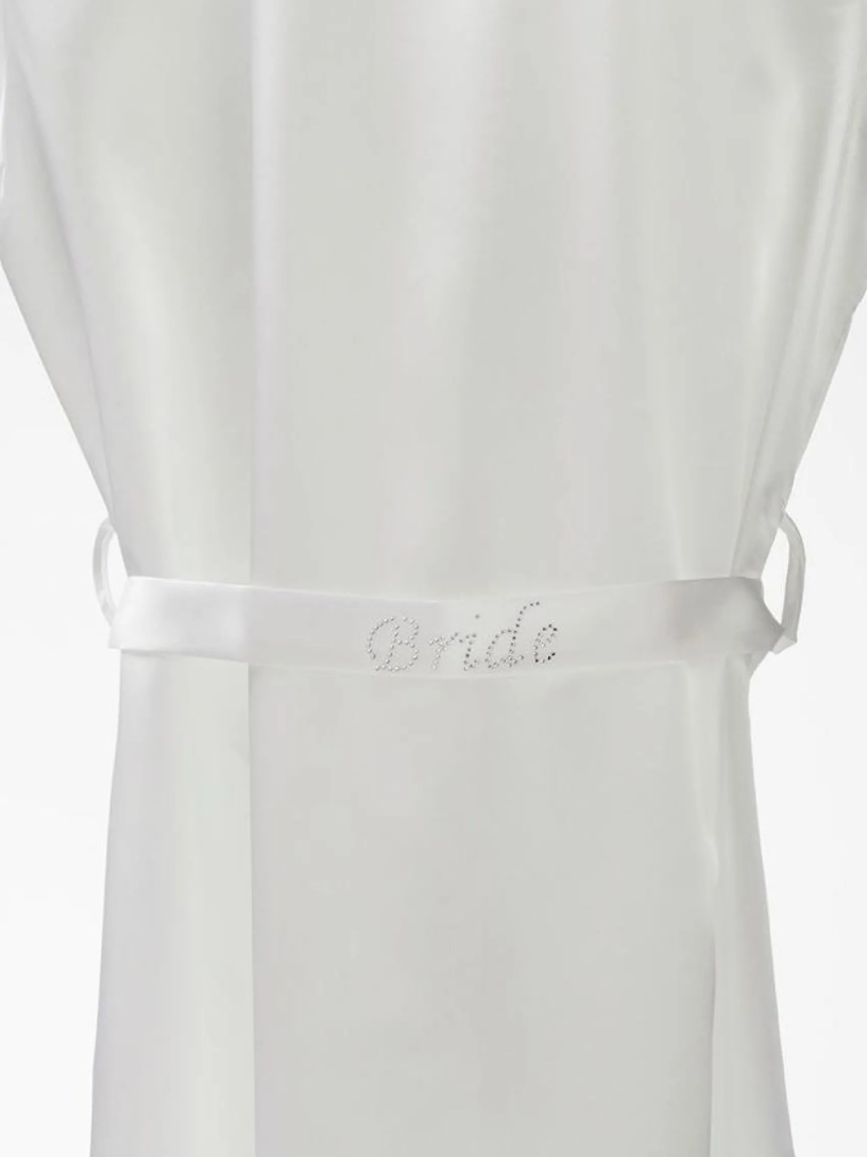 Poirier Honeymoon Gifts | Bride Gifts*Satin Diamante 'Bride' and 'Just Married' Bridal Robe Ivory