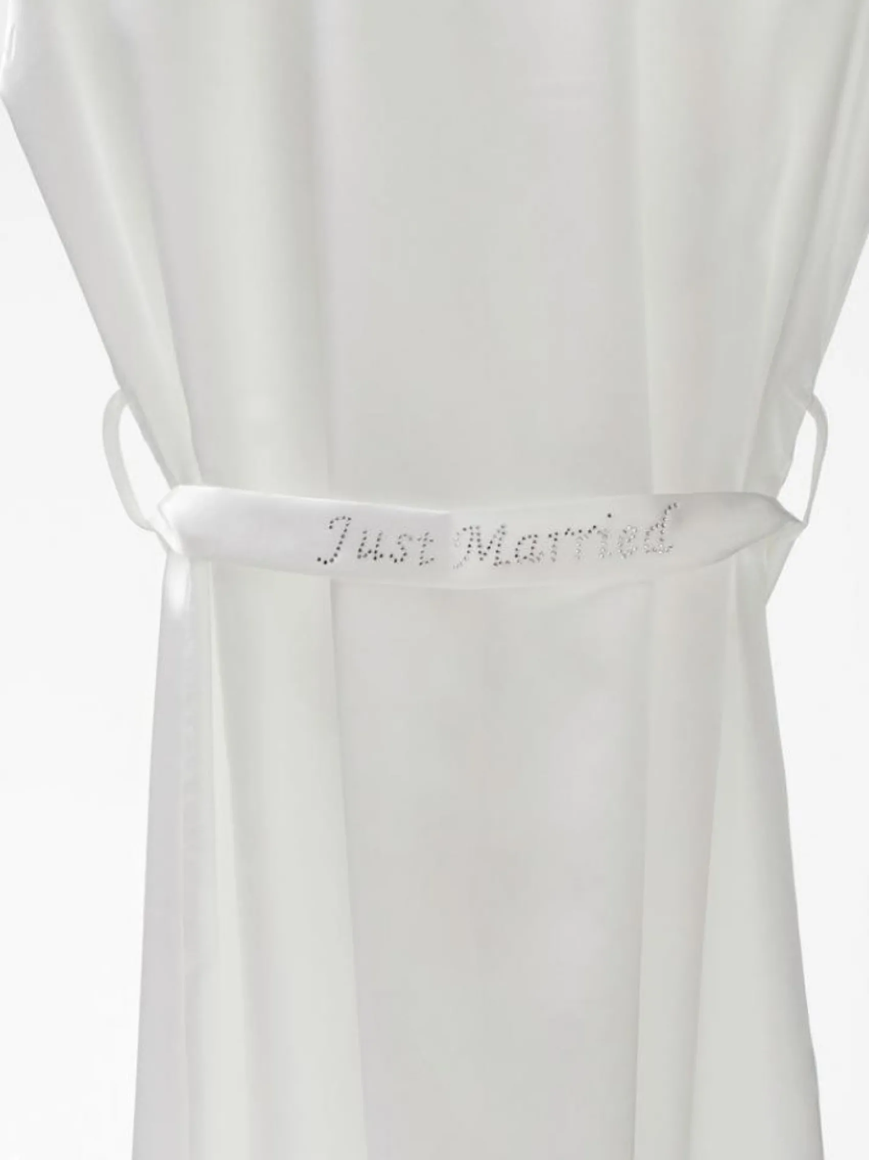 Poirier Honeymoon Gifts | Bride Gifts*Satin Diamante 'Bride' and 'Just Married' Bridal Robe Ivory