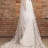Perfect Bridal Single Tier Veils | Chapel Length & Cathedral Veils*Single Tier 3D Flowers Cathedral Bridal Veil | L&F Ivory