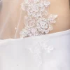 Perfect Bridal Single Tier Veils | Waltz Length Veils*Single Tier Pearl Waltz Length Veil with Floral Lace Edge Ivory