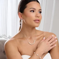 Lace & Favour Silver Wedding Jewellery | Pearl Jewellery*Kala Freshwater Pearl Necklace Ivory/ Silver