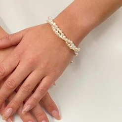 Lace & Favour Mother Of The Groom Gifts | Mother Of The Bride Gifts*Katarina Twisted Freshwater Pearl Bracelet Ivory/ Silver