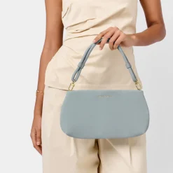 Katie Loxton Wedding Guest Bags | Wedding Handbags*Asha Suedette Wristlet Bag Blue Mist