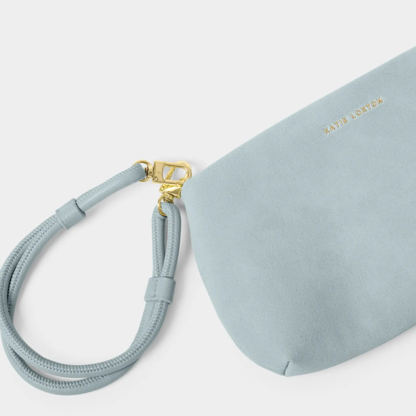 Katie Loxton Wedding Guest Bags | Wedding Handbags*Asha Suedette Wristlet Bag Blue Mist