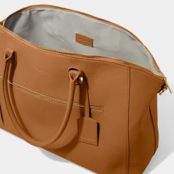 Katie Loxton Honeymoon Gifts | Weekend Bags*Chelsea Weekend Holdall Duffle Bag Cognac