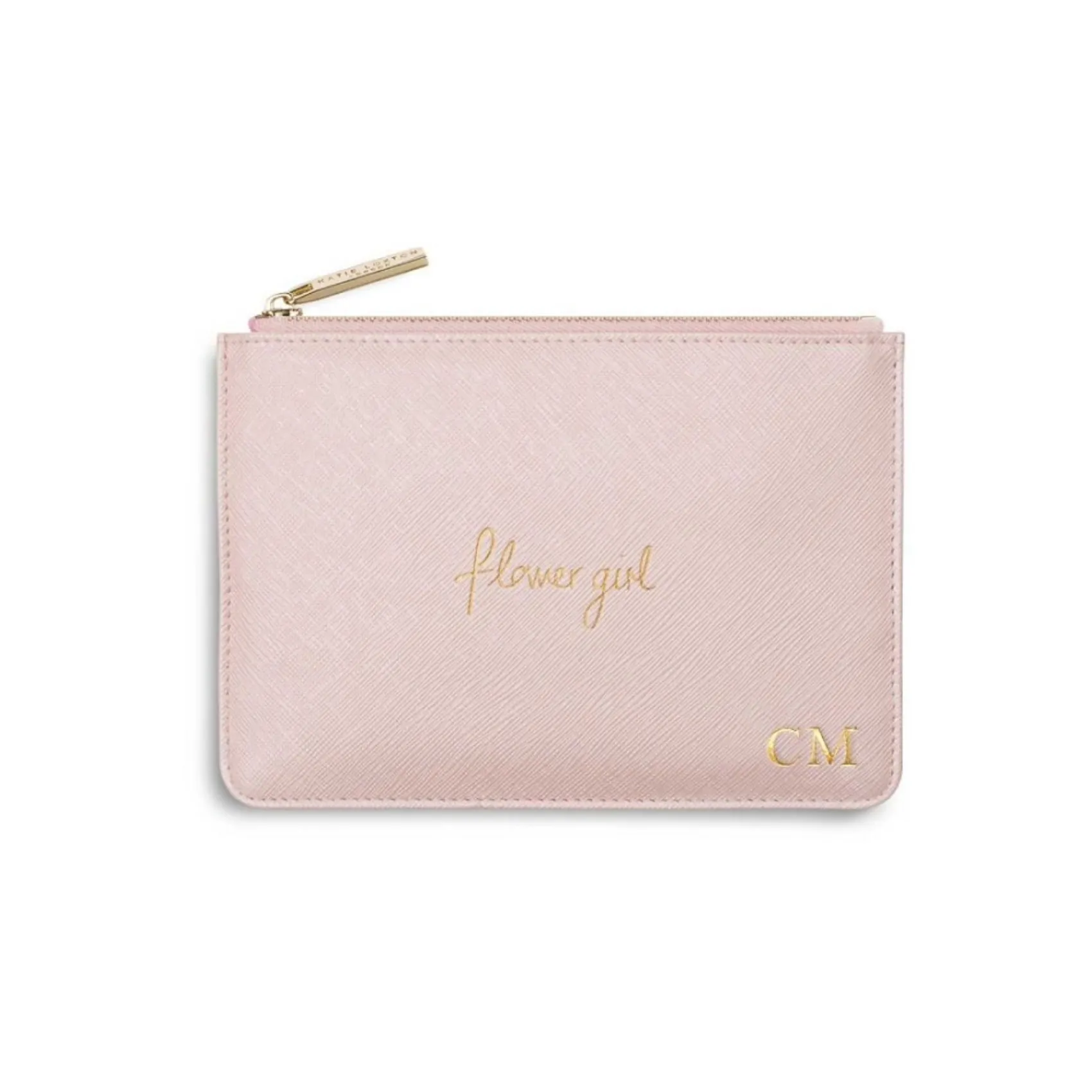 Katie Loxton Sentiment Pouches | Flower Girl Gifts*'Flower Girl' Mini Perfect Pouch Metallic Pink