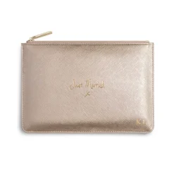 Katie Loxton Sentiment Pouches | Honeymoon Gifts*'Just Married' Metallic Perfect Pouch Gold