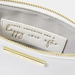 Katie Loxton Sentiment Pouches | Honeymoon Gifts*'Love, Laughter And A Happy Ever After' Pouch White
