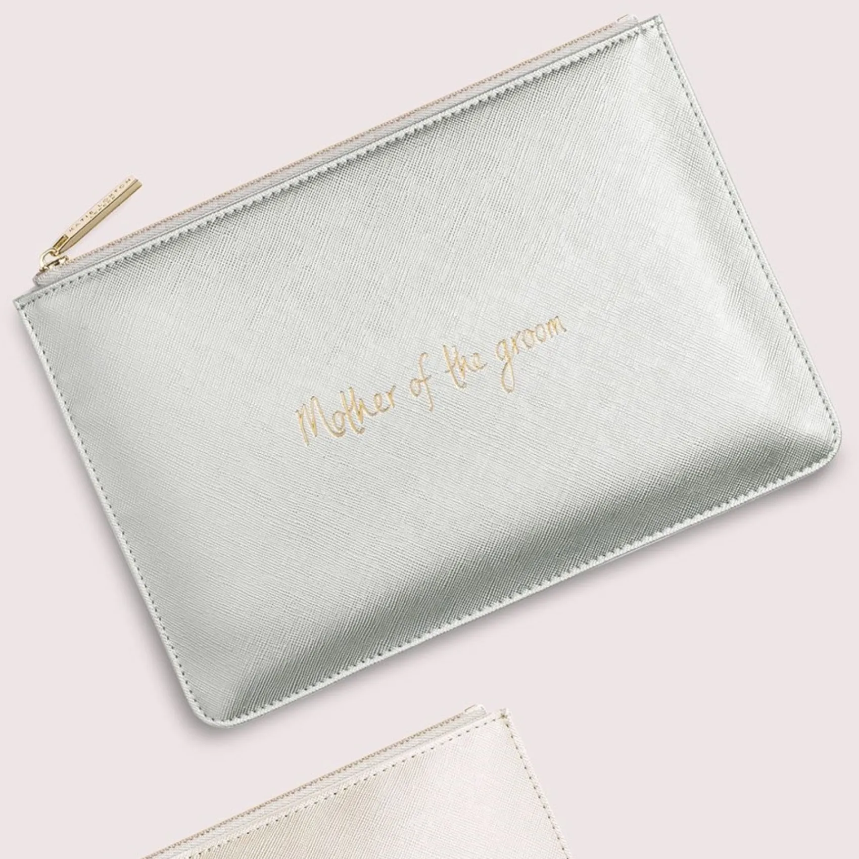 Katie Loxton Sentiment Pouches | Mother Of The Groom Gifts*'Mother of the Groom' Metallic Perfect Pouch Silver