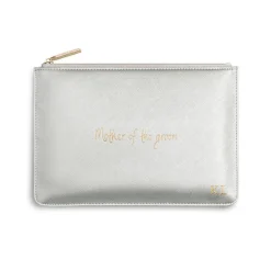 Katie Loxton Sentiment Pouches | Mother Of The Groom Gifts*'Mother of the Groom' Metallic Perfect Pouch Silver