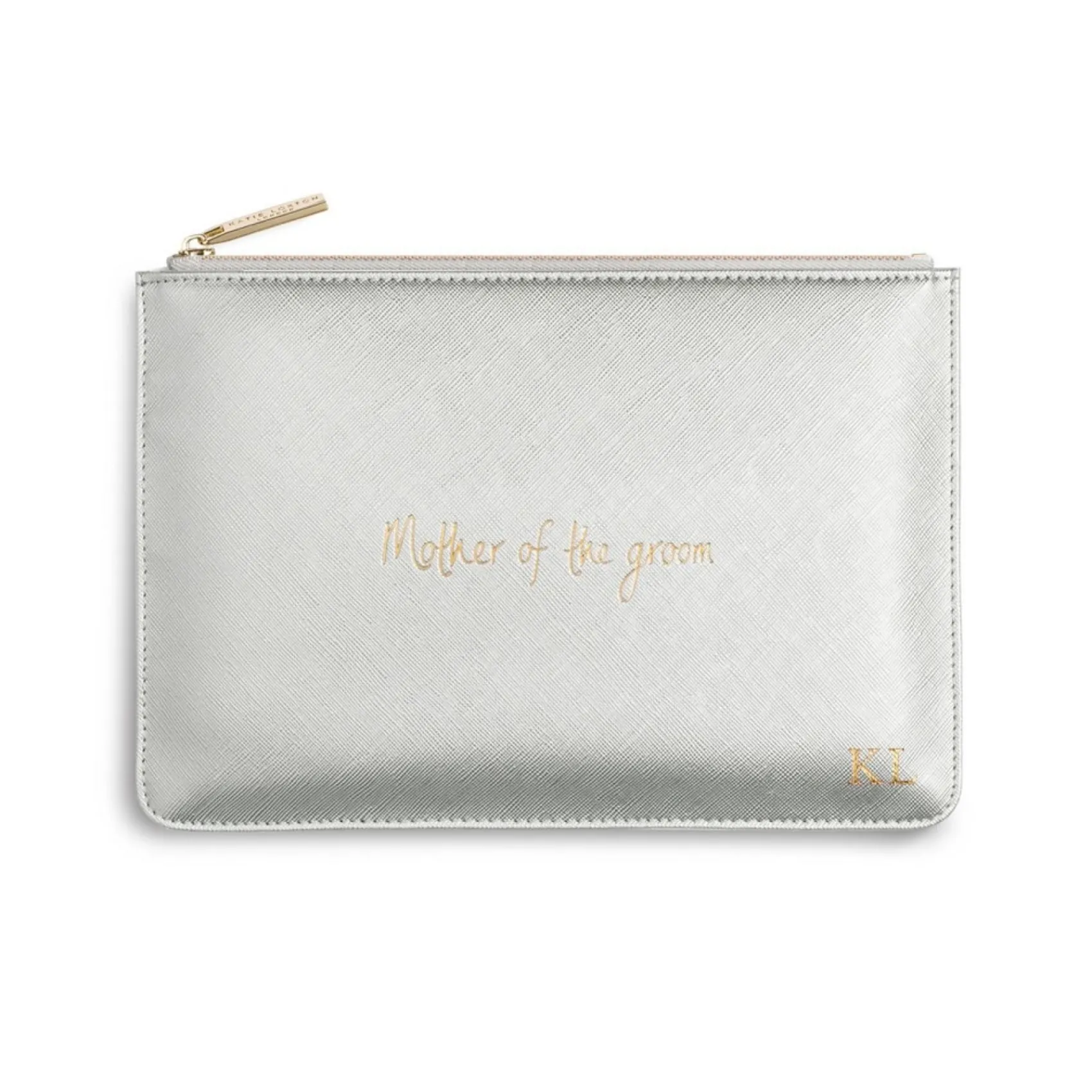 Katie Loxton Sentiment Pouches | Mother Of The Groom Gifts*'Mother of the Groom' Metallic Perfect Pouch Silver